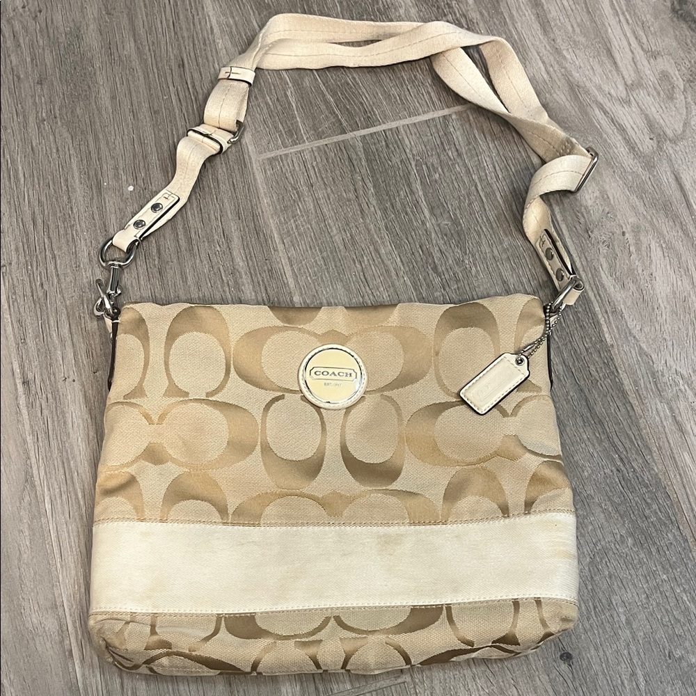 Coach Tan and Cream Crossbody Bag